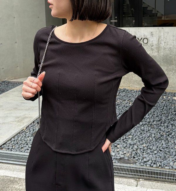  「コルセットロンT」|Tシャツ・カットソー|ブラック