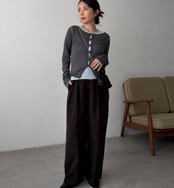  「タンクSETアームラインカーディガン」|カーディガン|