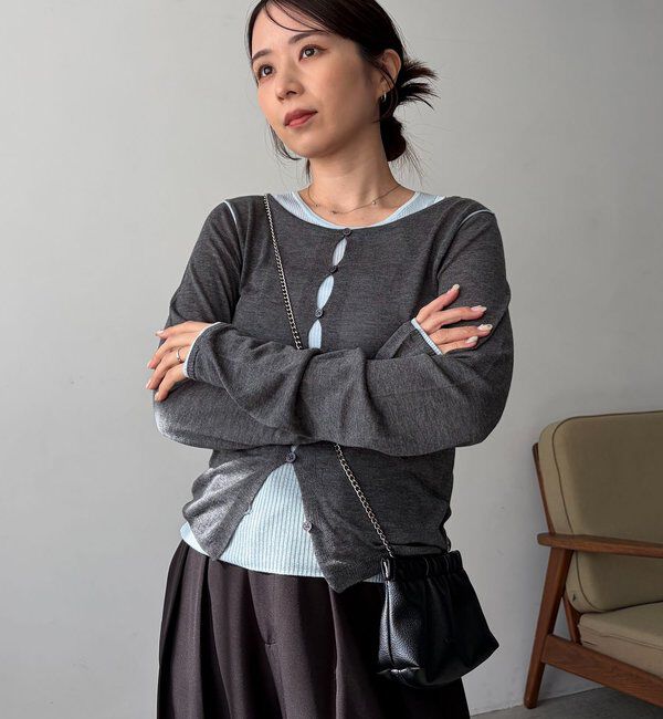  「タンクSETアームラインカーディガン」|カーディガン|