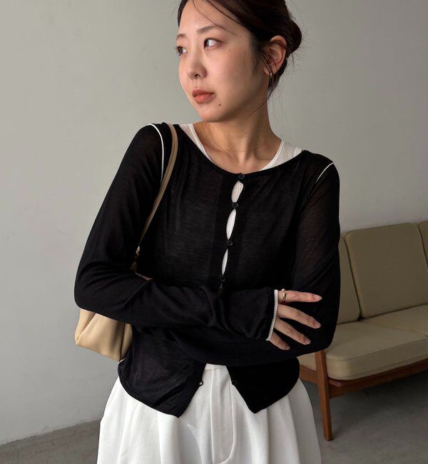  「タンクSETアームラインカーディガン」|カーディガン|