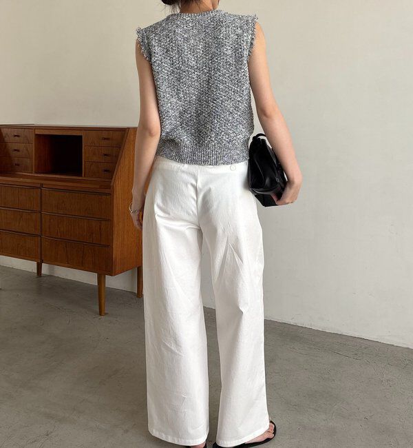  「ツイードライクフリンジベスト」|ニット・セーター|