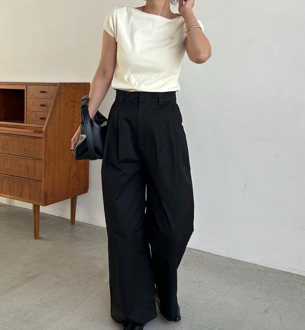  「【腰回りカバー/低身長サイズあり】2タックチノパン」|チノ|