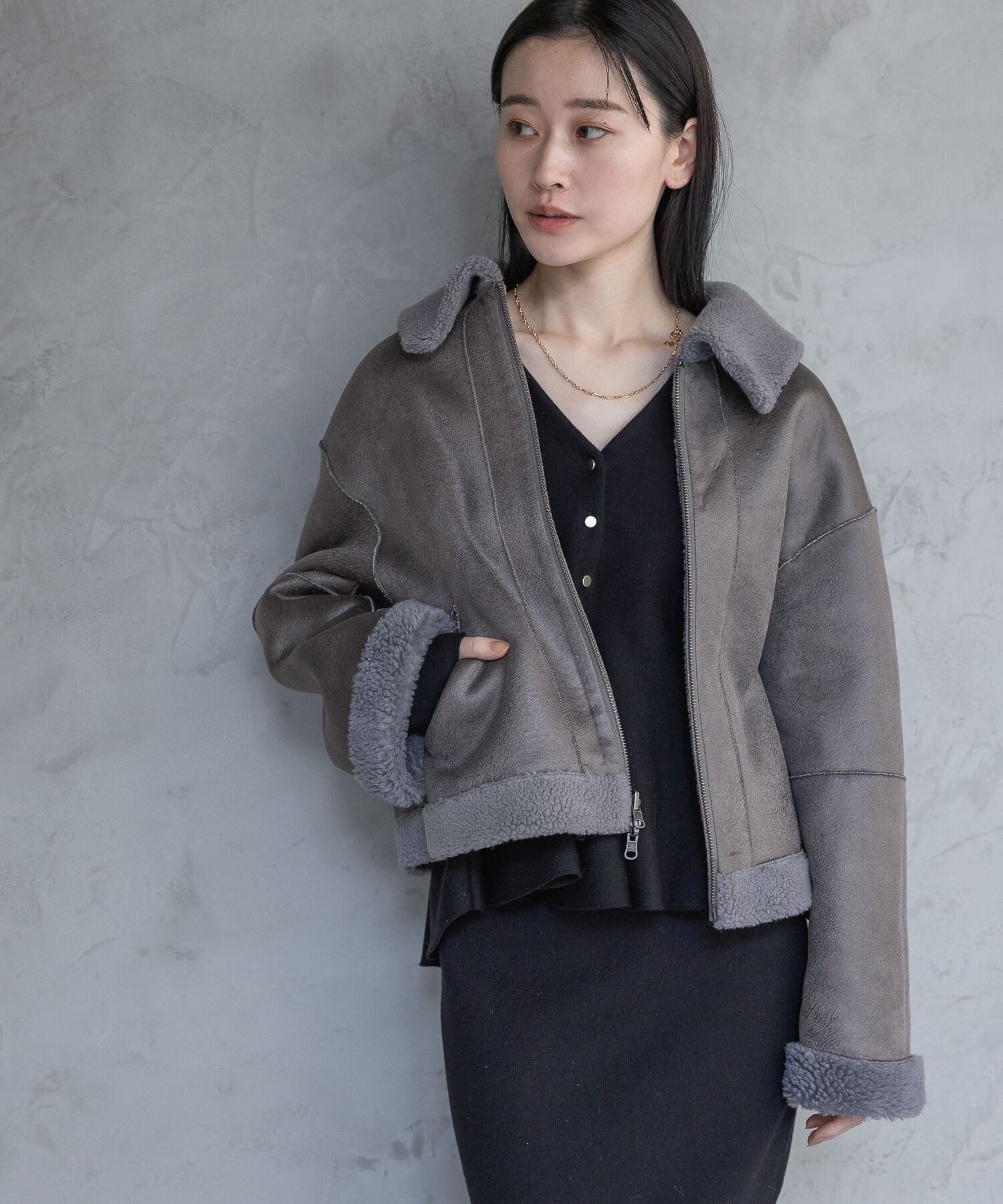 A part by 「リバーシブルボアジャケット」|ブルゾン・スタジャン|