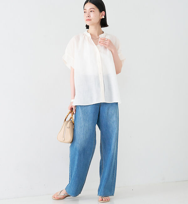 collex「【WEB限定】リネンギャザーブラウス」|シャツ・ブラウス|