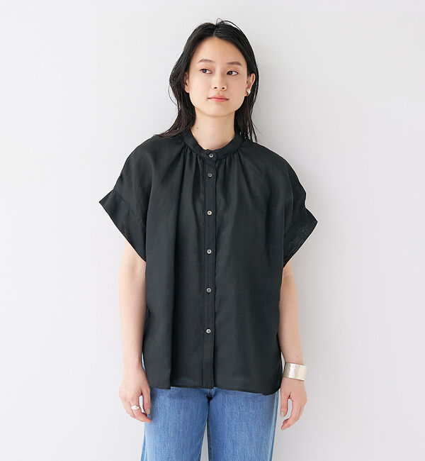 collex「【WEB限定】リネンギャザーブラウス」|シャツ・ブラウス|