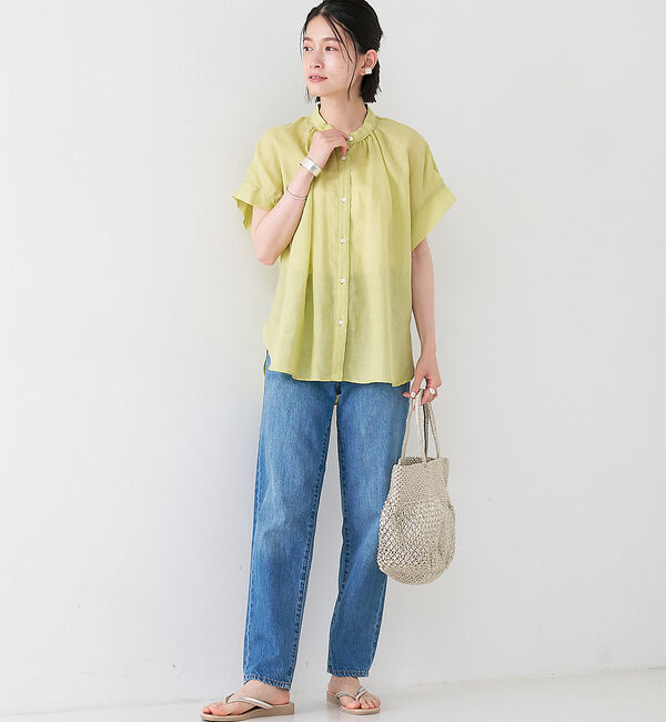 collex「【WEB限定】リネンギャザーブラウス」|シャツ・ブラウス|