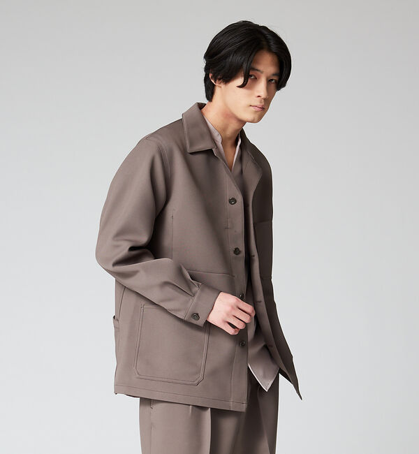 ABAHOUSE「【セットアップ対応】スモーキー カバーオール シャツブルゾン」|ブルゾン・スタジャン|ブラウン