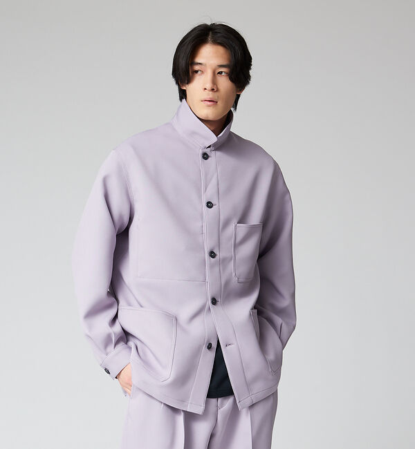 ABAHOUSE「【セットアップ対応】スモーキー カバーオール シャツブルゾン」|ブルゾン・スタジャン|ラベンダー