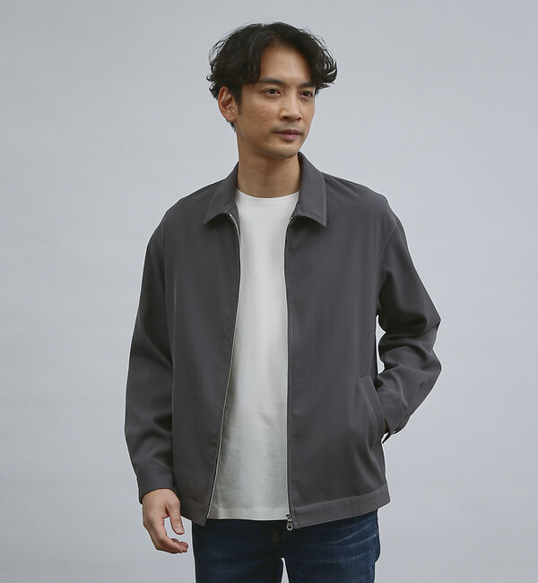 ABAHOUSE「【バックプリーツ】ジップアップ ショートブルゾン」|ブルゾン・スタジャン|