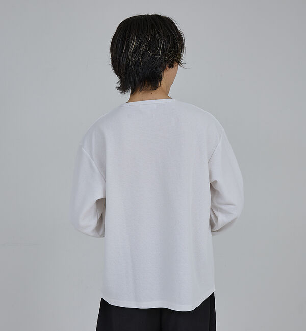 ABAHOUSE「【AH ABAHOUSE】モダン カノコ スナップ ヘンリーネック ロングスリー」|Tシャツ・カットソー|