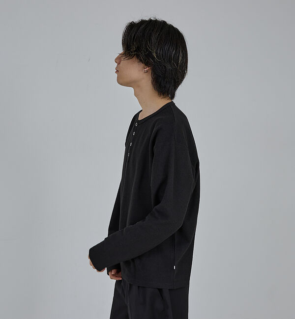 ABAHOUSE「【AH ABAHOUSE】モダン カノコ スナップ ヘンリーネック ロングスリー」|Tシャツ・カットソー|