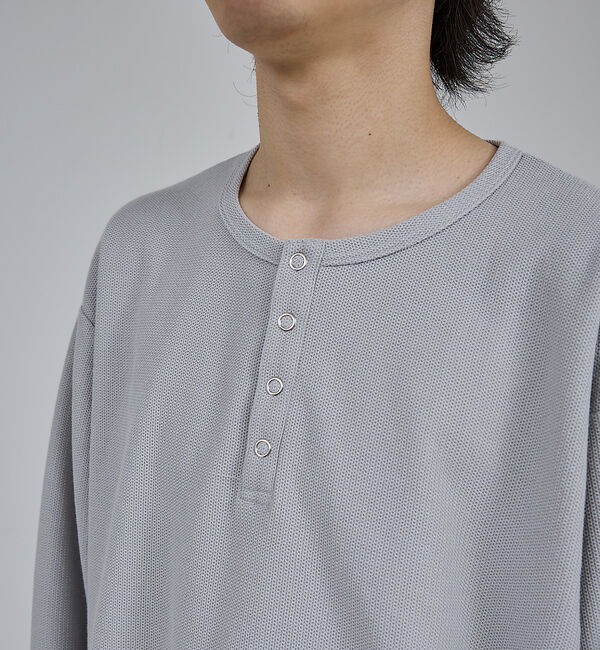 ABAHOUSE「【AH ABAHOUSE】モダン カノコ スナップ ヘンリーネック ロングスリー」|Tシャツ・カットソー|