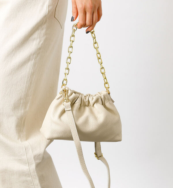 Rouge vif「【AULENTTI/オウレンティ】2WAY チェーンショルダーミニバッグ / G」|ショルダー・メッセンジャー|オフホワイト