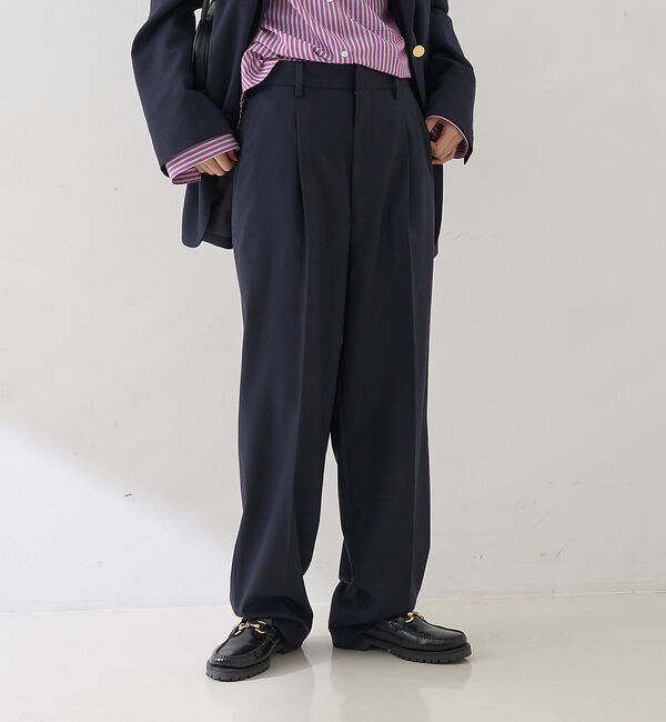 Rouge vif「【セットアップ対応】メンズライクウール混サキソニーテーパードパンツ」|その他|