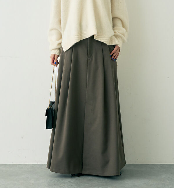Rouge vif「【人気追加】 タックフレアマキシスカート」|スカート|