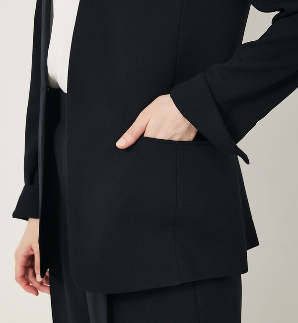 abahouse mavie「【エニデイカセット・サマー】 ジョーゼットノーカラージャケット」|ノーカラージャケット|