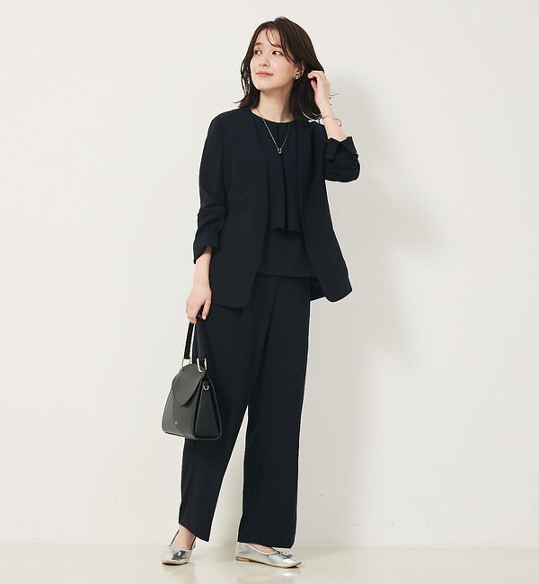 abahouse mavie「【エニデイカセット・サマー】 ジョーゼットノーカラージャケット」|ノーカラージャケット|