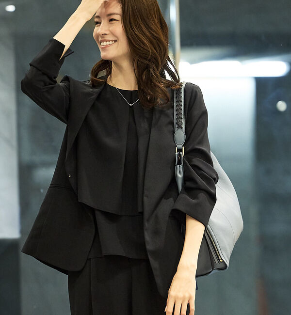 abahouse mavie「【エニデイカセット・サマー】 ジョーゼットノーカラージャケット」|ノーカラージャケット|