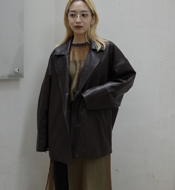 NOMINE「フェイクレザー オーバー ジャケット」|その他|ブラウン