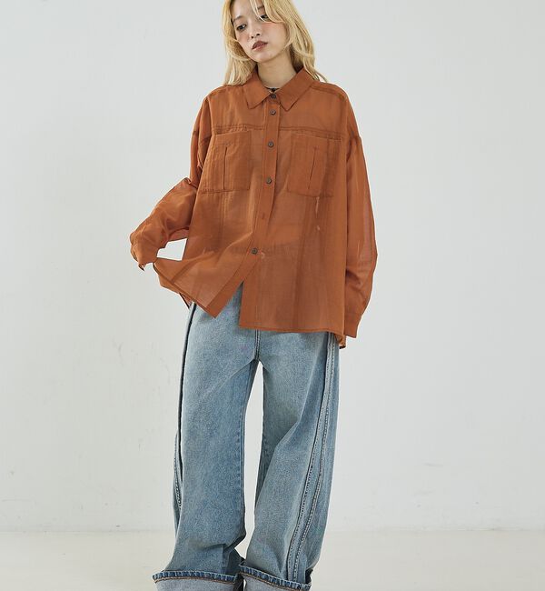 NOMINE「オーバーサイズ シアーシャツ」|シャツ・ブラウス|