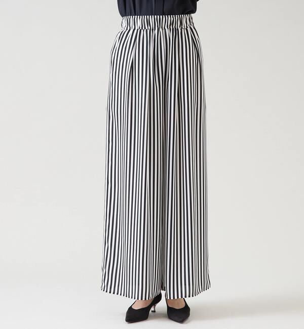 TIARA「ストライププリントタックワイドパンツ」|その他|