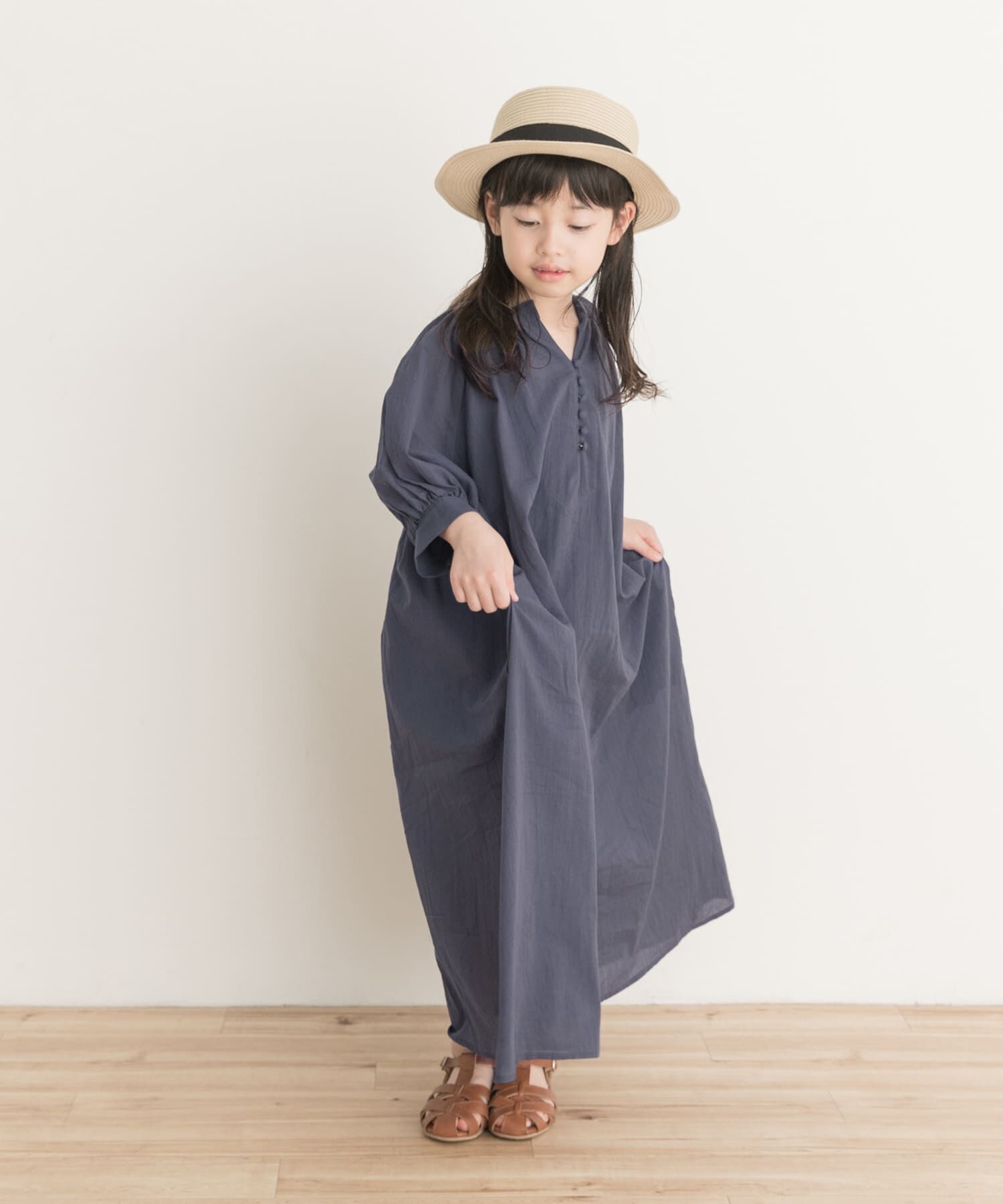 URBAN RESEARCH DOORS「『親子リンク』コットンボイルカフタンワンピース(KIDS)」|ワンピース|