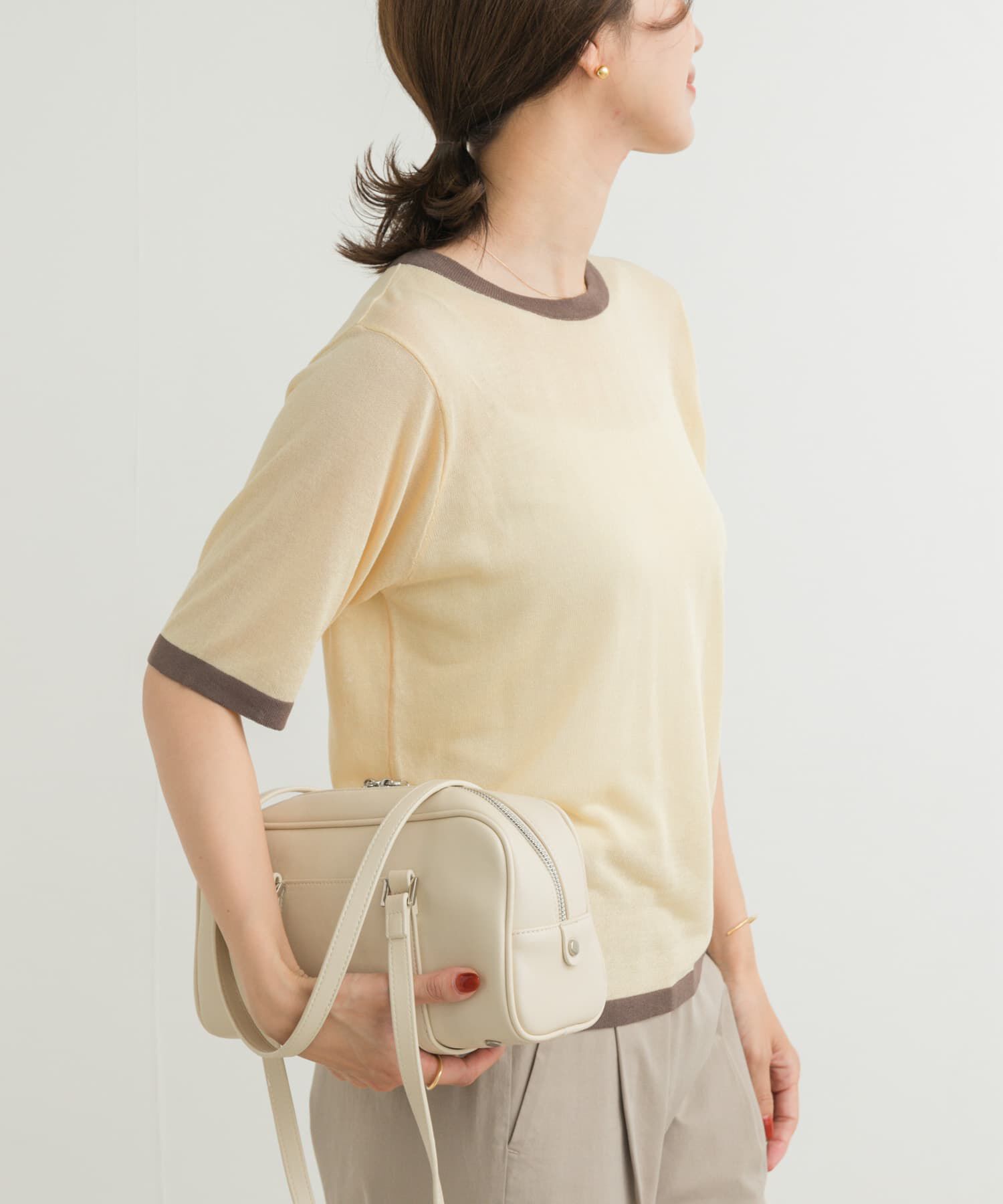 URBAN RESEARCH DOORS「リンガー半袖ニットTシャツ」|ニット・セーター|