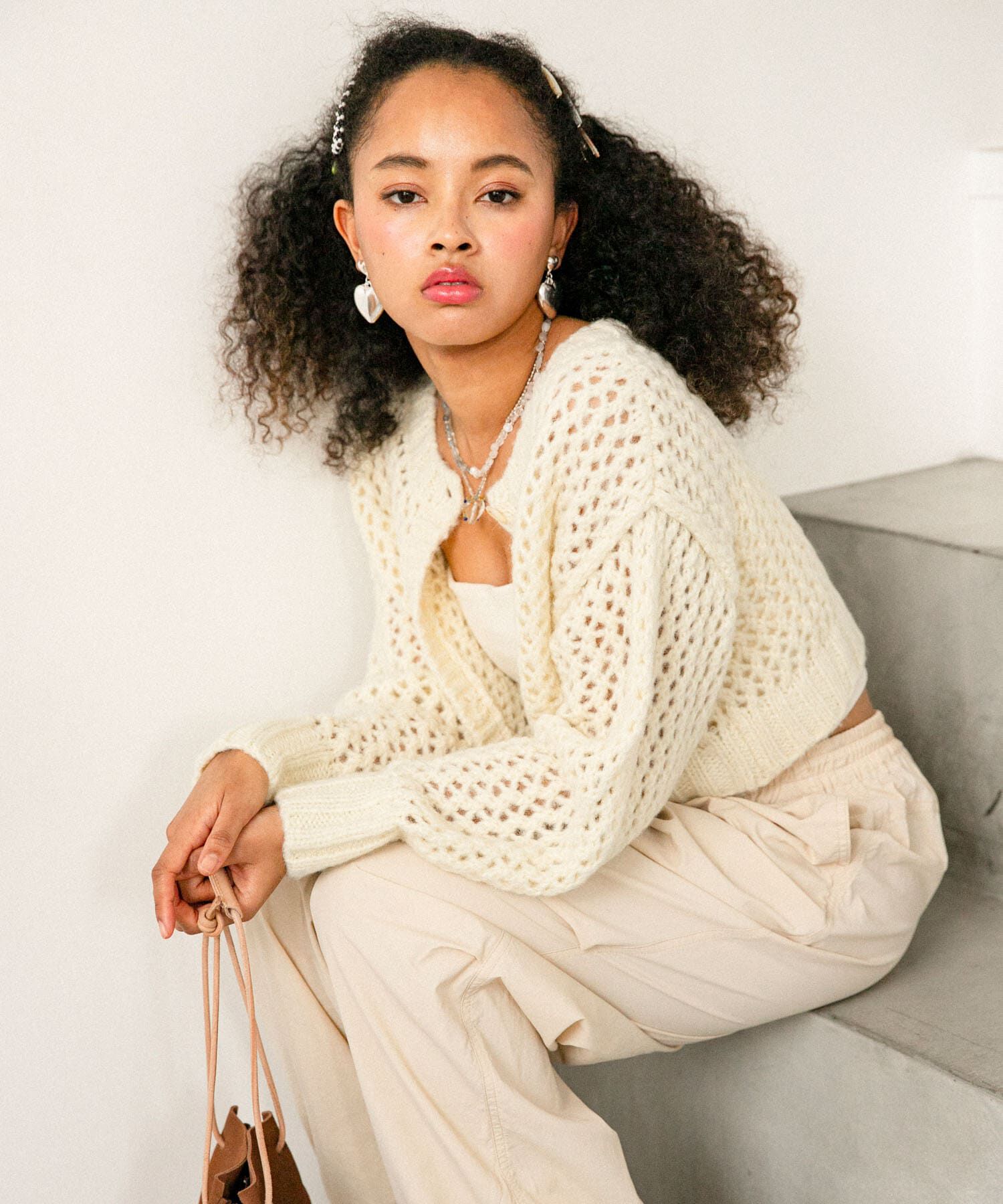 Sonny Label 「AyaKawasaki　メッシュショートカーディガン」|カーディガン|