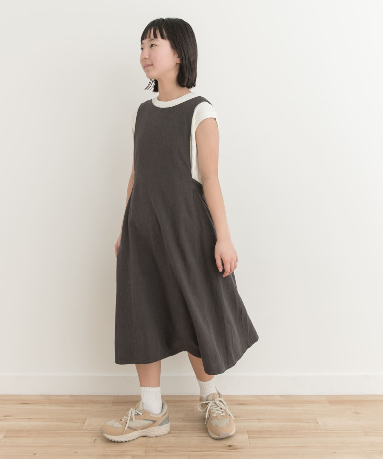 URBAN RESEARCH DOORS「『親子リンク』リネンレーヨンジャンパースカート(KIDS)」|ワンピース|