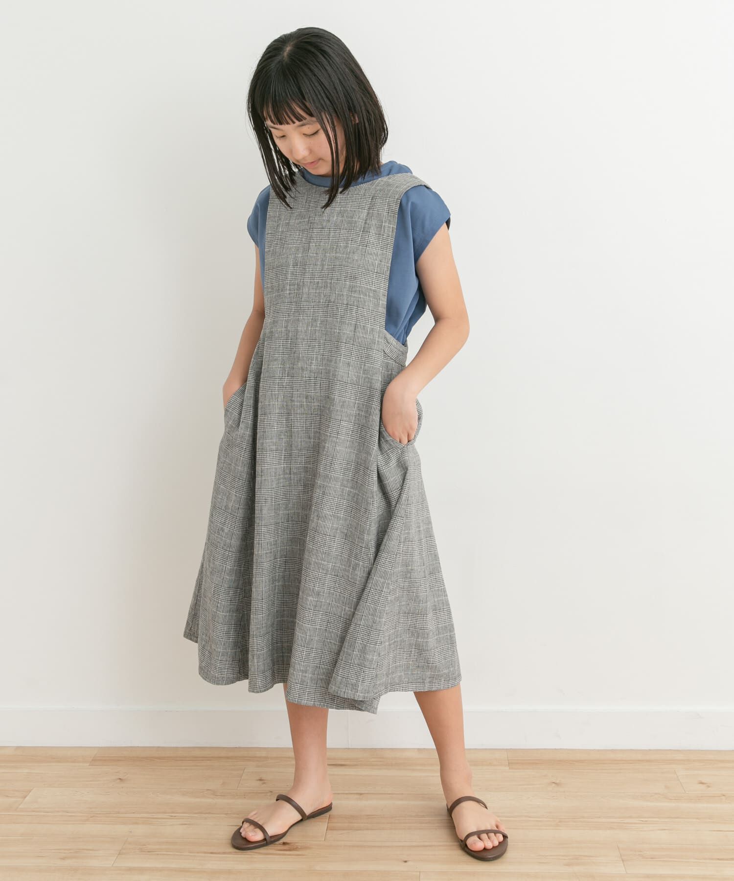 URBAN RESEARCH DOORS「『親子リンク』リネンレーヨンジャンパースカート(KIDS)」|ワンピース|