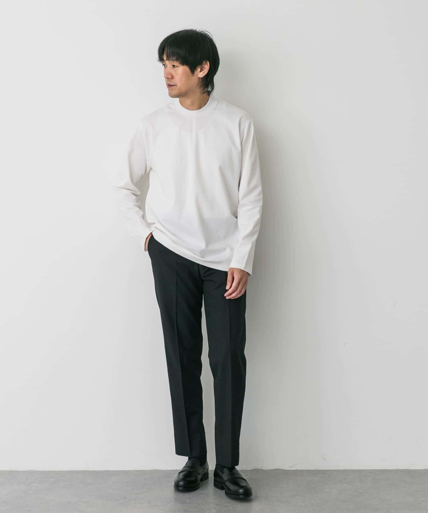 URBAN RESEARCH DOORS「LIFE STYLE TAILOR　シルケットポンチストレッチ長袖Tシャツ」|シャツ・ブラウス|
