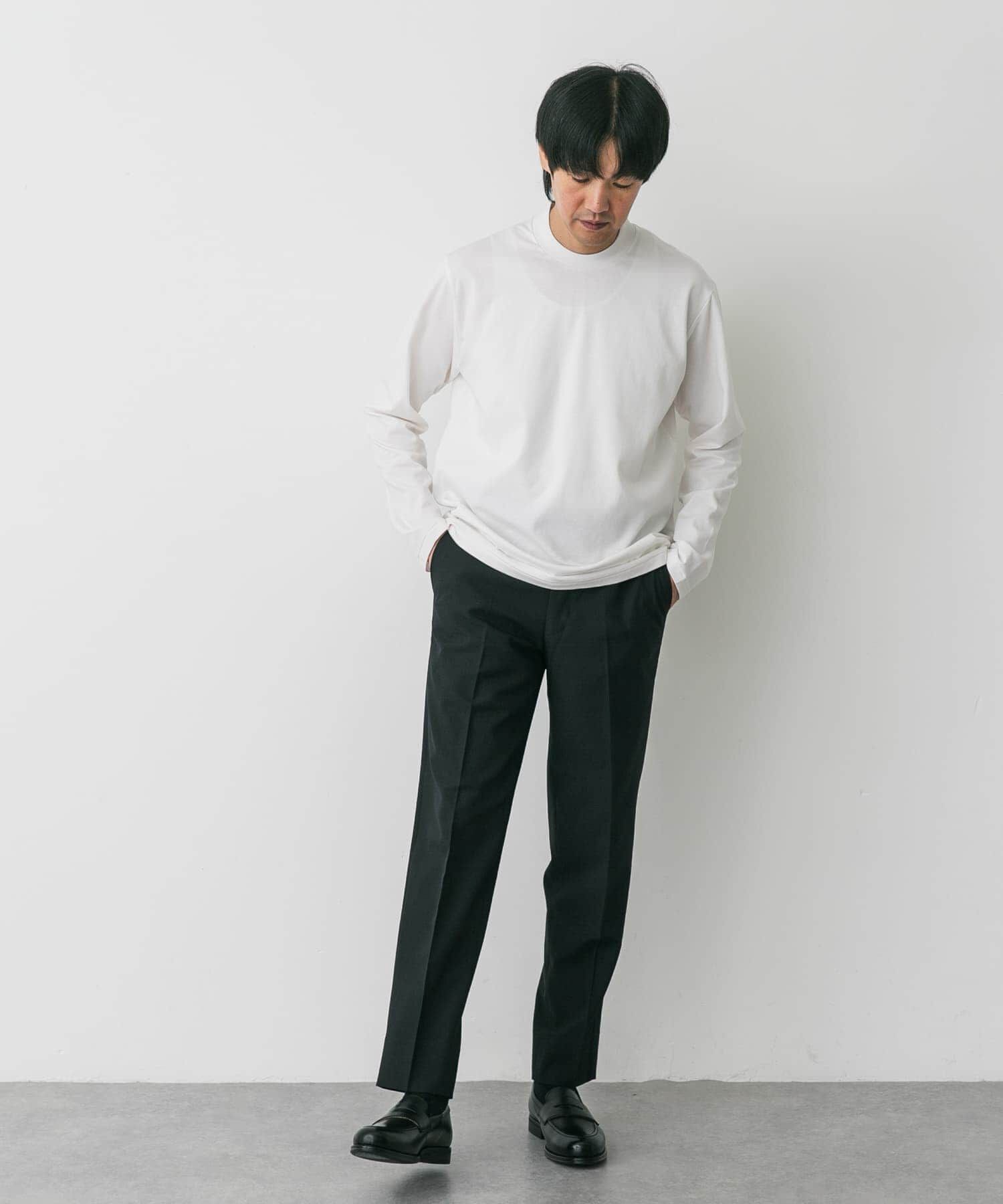 URBAN RESEARCH DOORS「LIFE STYLE TAILOR　シルケットポンチストレッチ長袖Tシャツ」|シャツ・ブラウス|