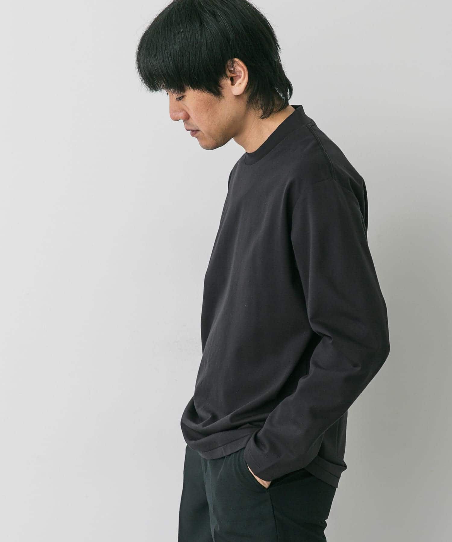 URBAN RESEARCH DOORS「LIFE STYLE TAILOR　シルケットポンチストレッチ長袖Tシャツ」|シャツ・ブラウス|