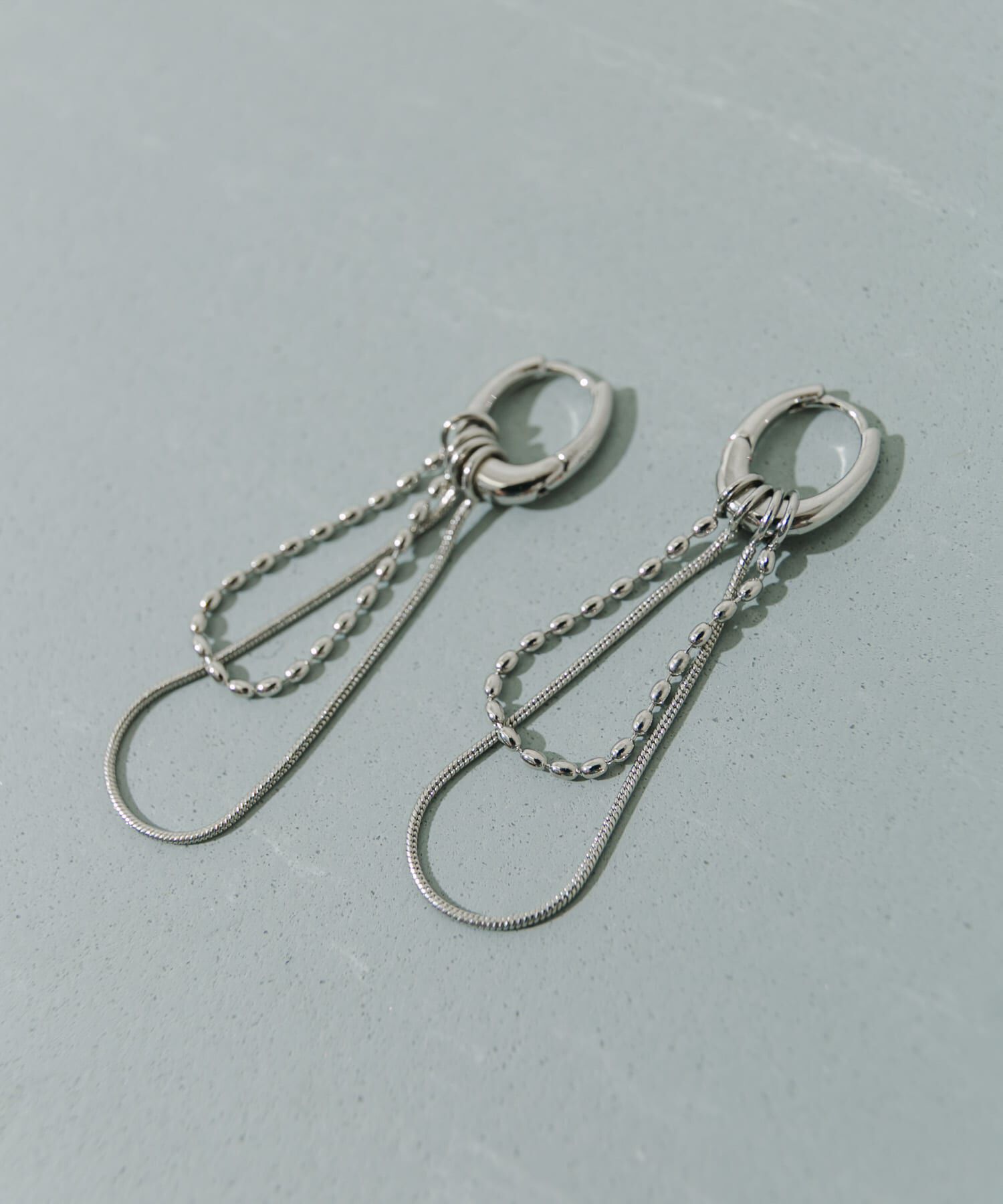 SMELLY「メタルチェーン2WAYフープピアス」|ピアス|