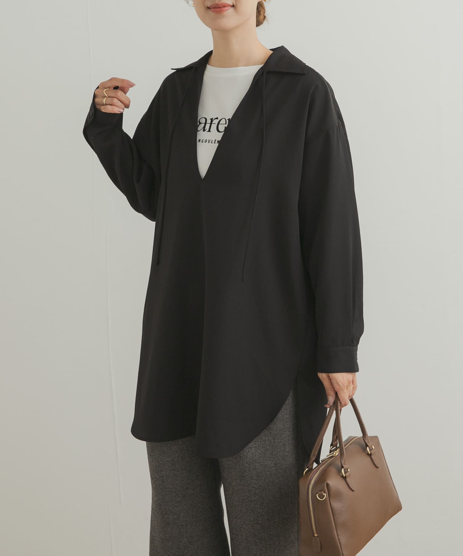 URBAN RESEARCH DOORS「スキッパーチュニックシャツ」|シャツ・ブラウス|