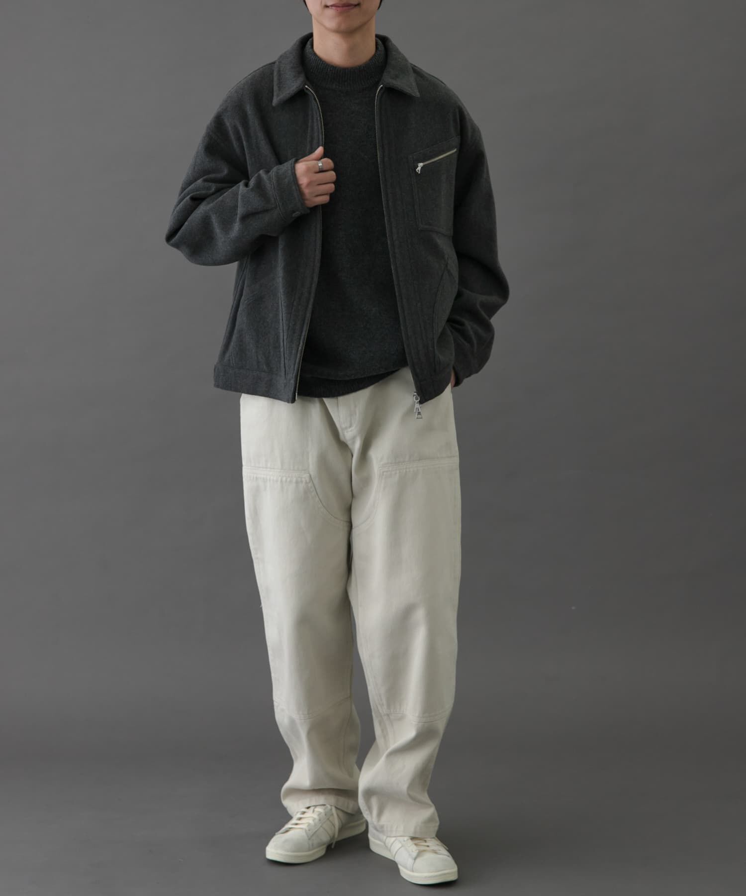 URBAN RESEARCH DOORS「FORK&SPOON　ウールショートブルゾン」|ブルゾン・スタジャン|