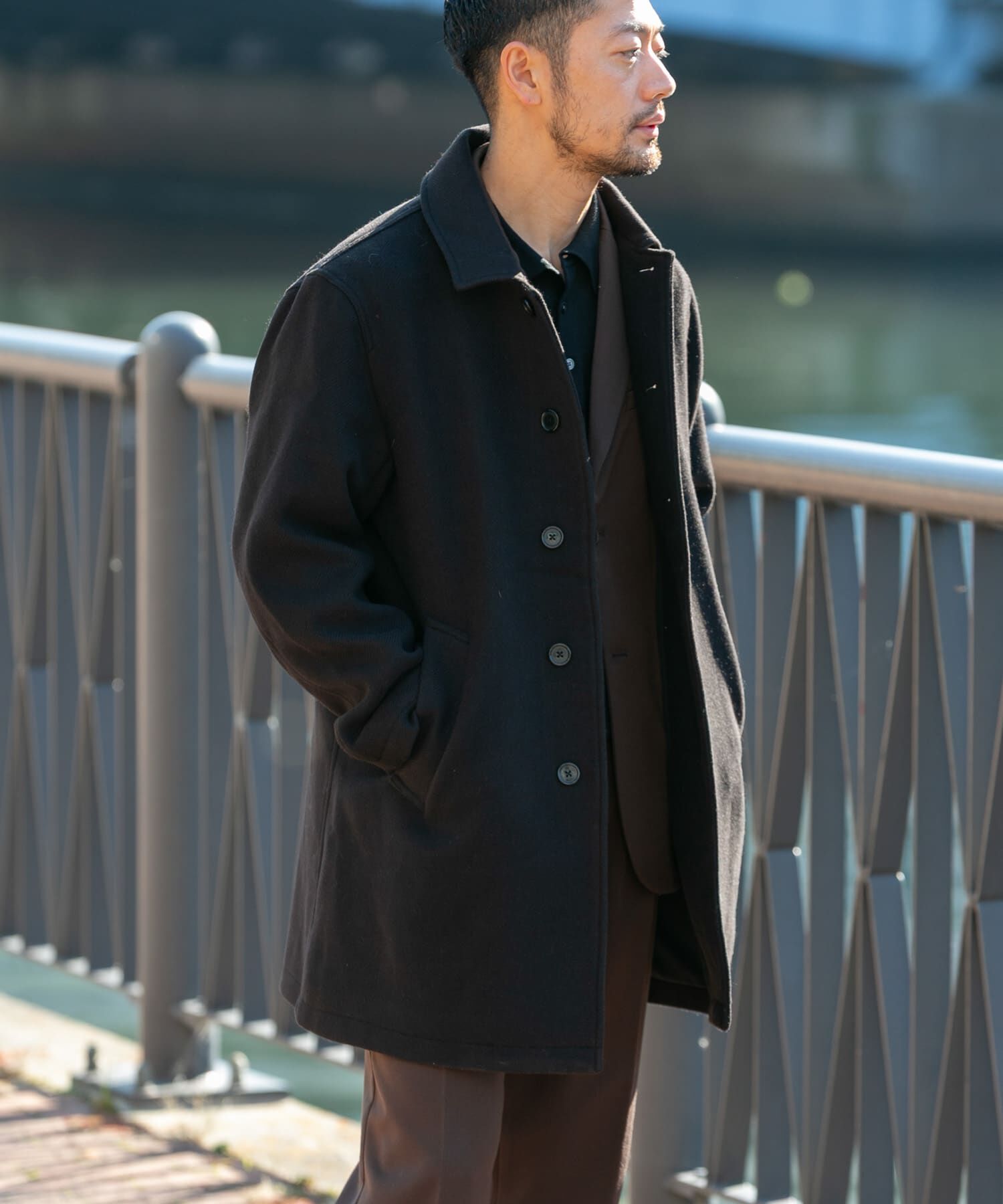 URBAN RESEARCH ROSSO「『XLサイズあり』light meltonステンカラーコート」|ステンカラーコート|