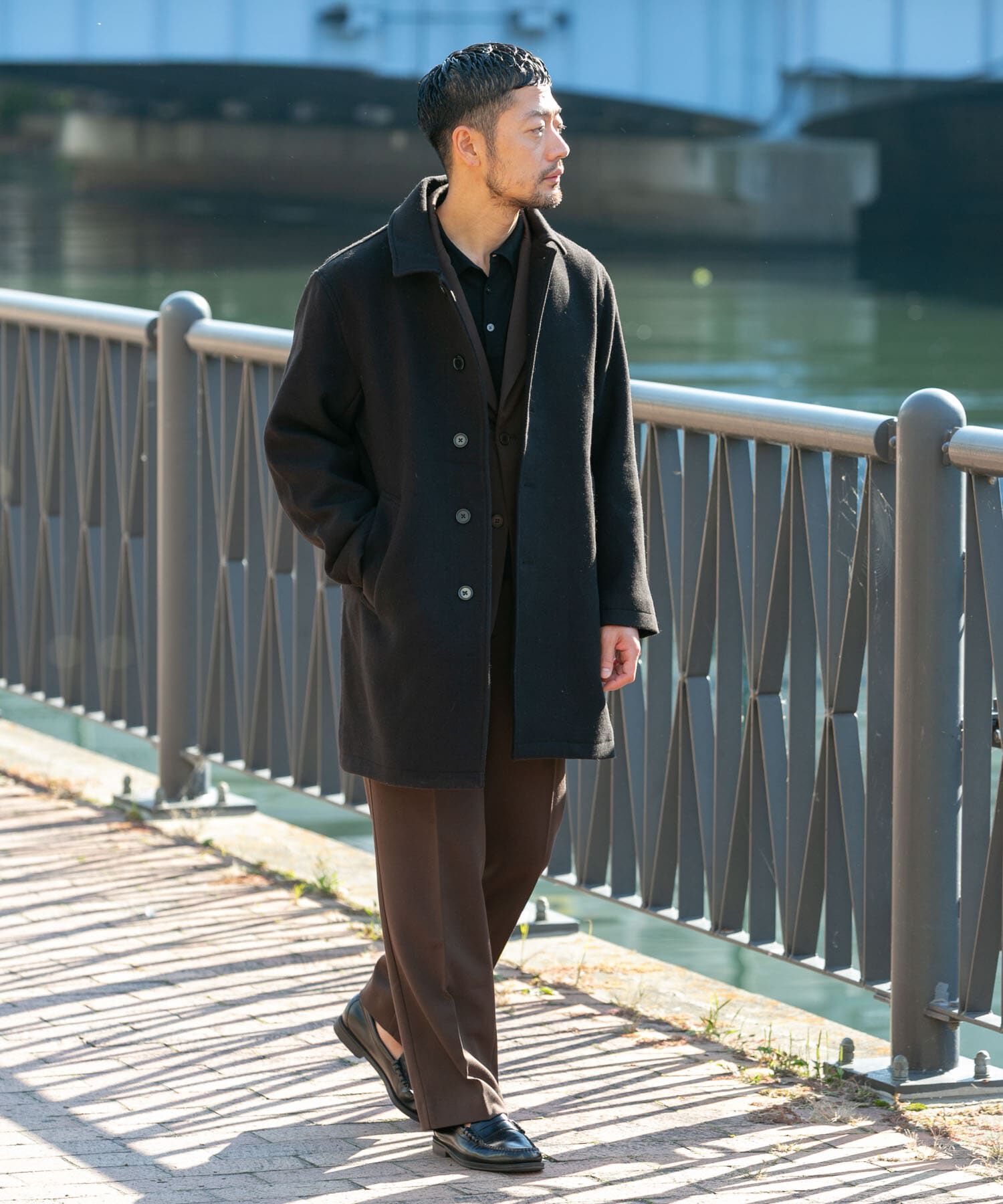 URBAN RESEARCH ROSSO「『XLサイズあり』light meltonステンカラーコート」|ステンカラーコート|