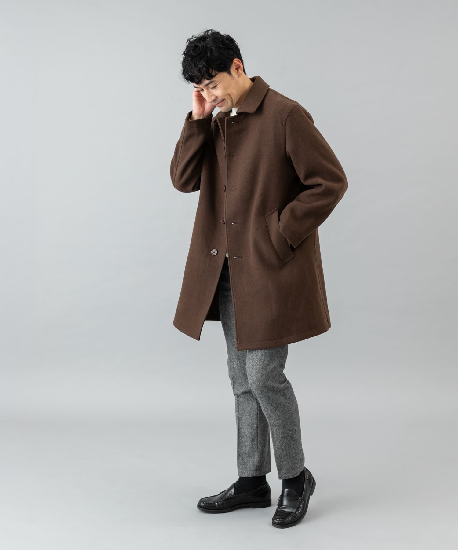 URBAN RESEARCH ROSSO「『XLサイズあり』light meltonステンカラーコート」|ステンカラーコート|