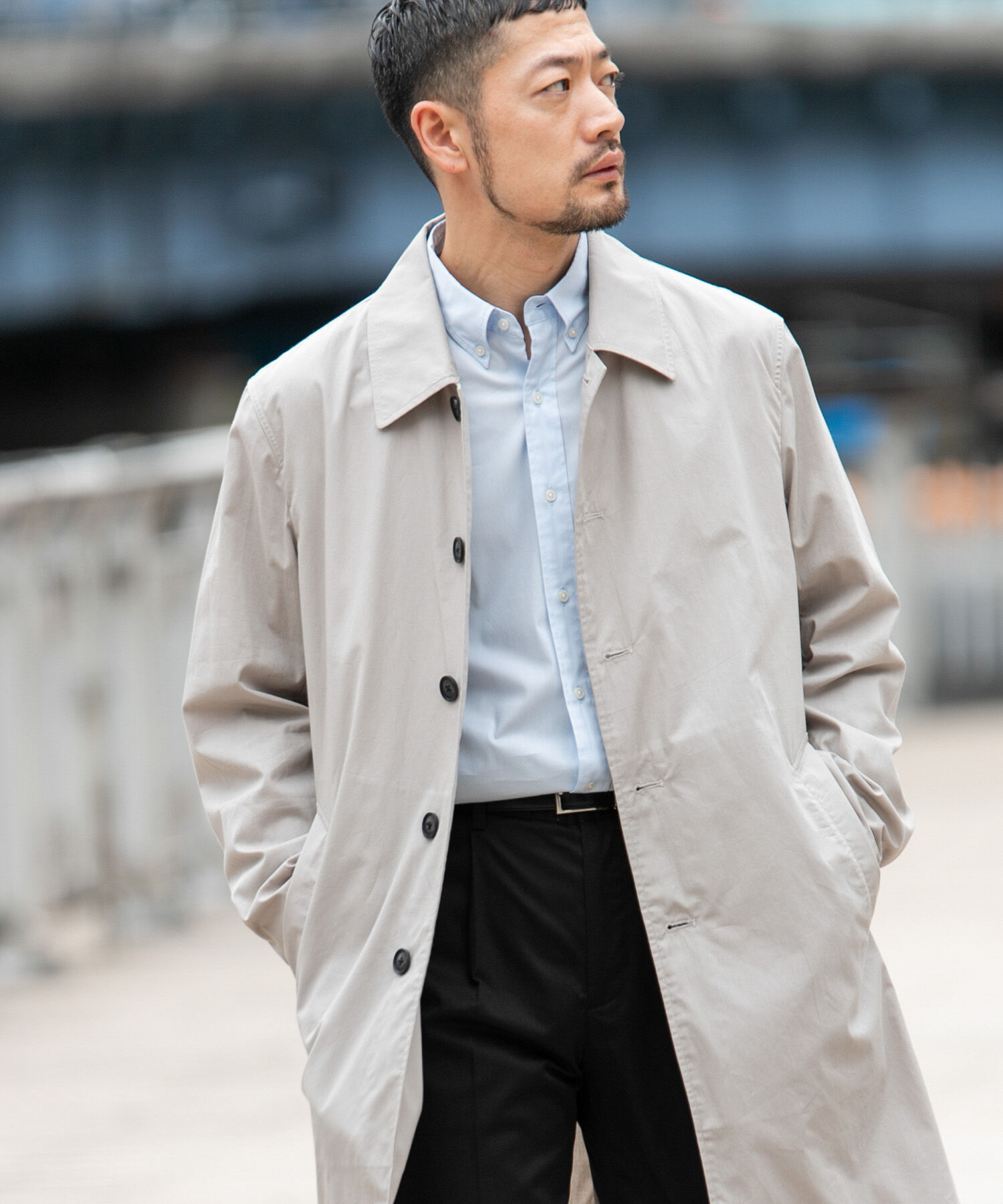 URBAN RESEARCH ROSSO「『撥水』タイプライタースプリングコート」|ステンカラーコート|