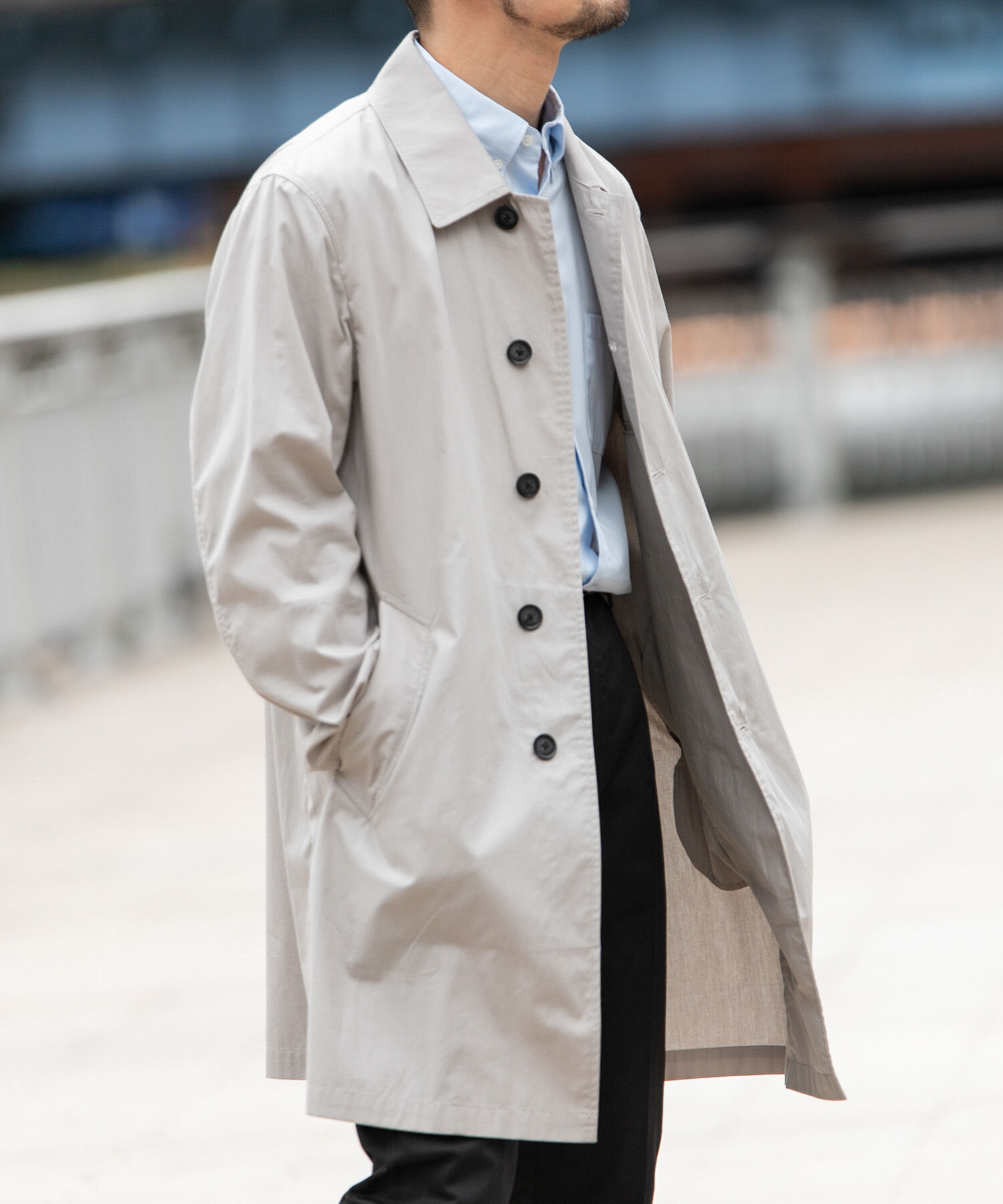 URBAN RESEARCH ROSSO「『撥水』タイプライタースプリングコート」|ステンカラーコート|