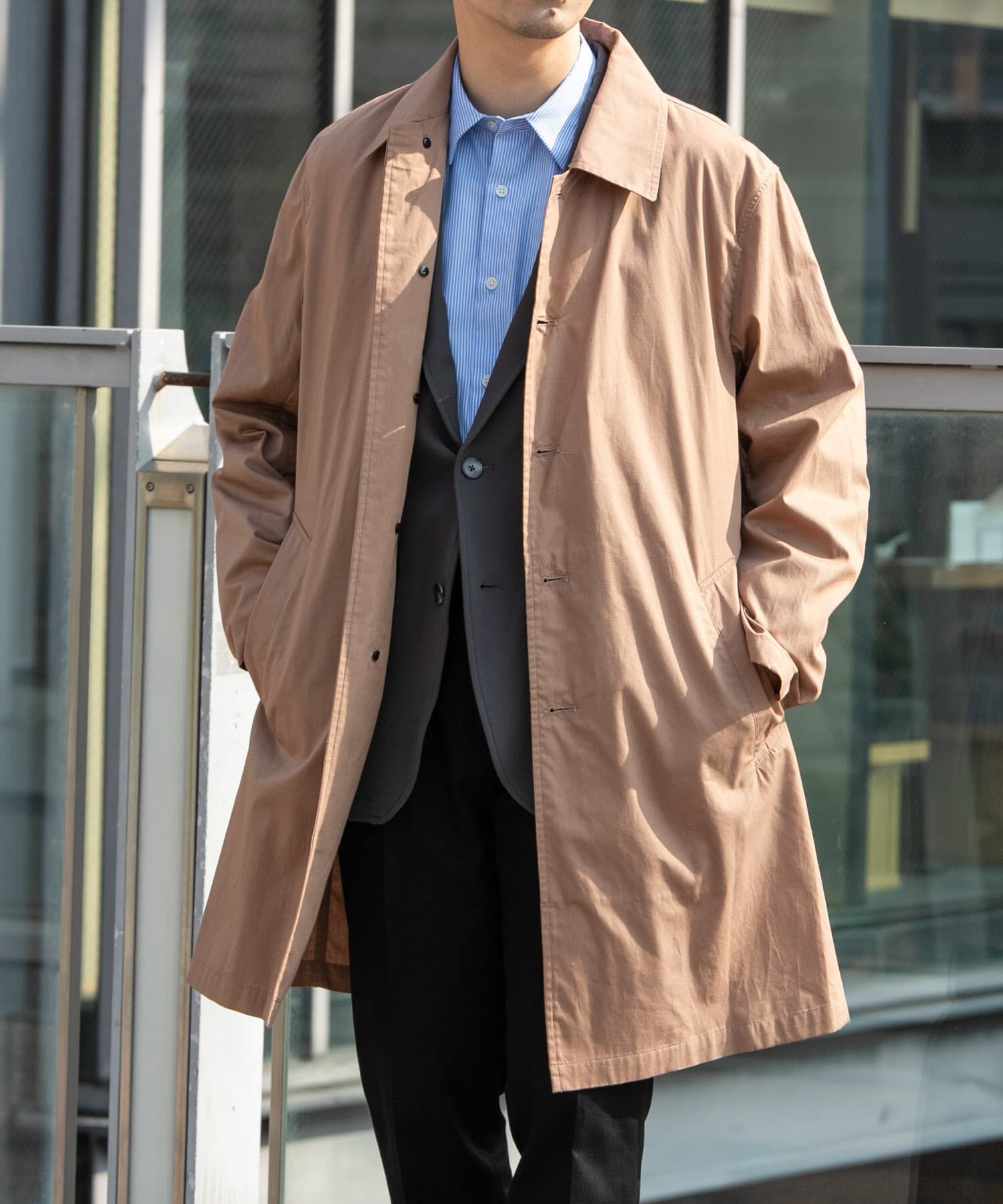 URBAN RESEARCH ROSSO「『撥水』タイプライタースプリングコート」|ステンカラーコート|