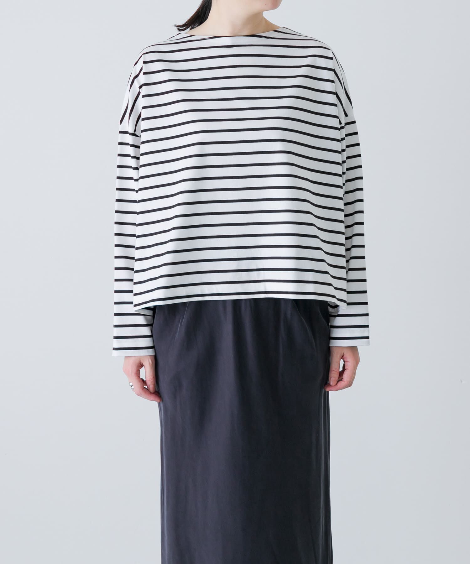 かぐれ「クロップドボーダーカットソー」|Tシャツ・カットソー|