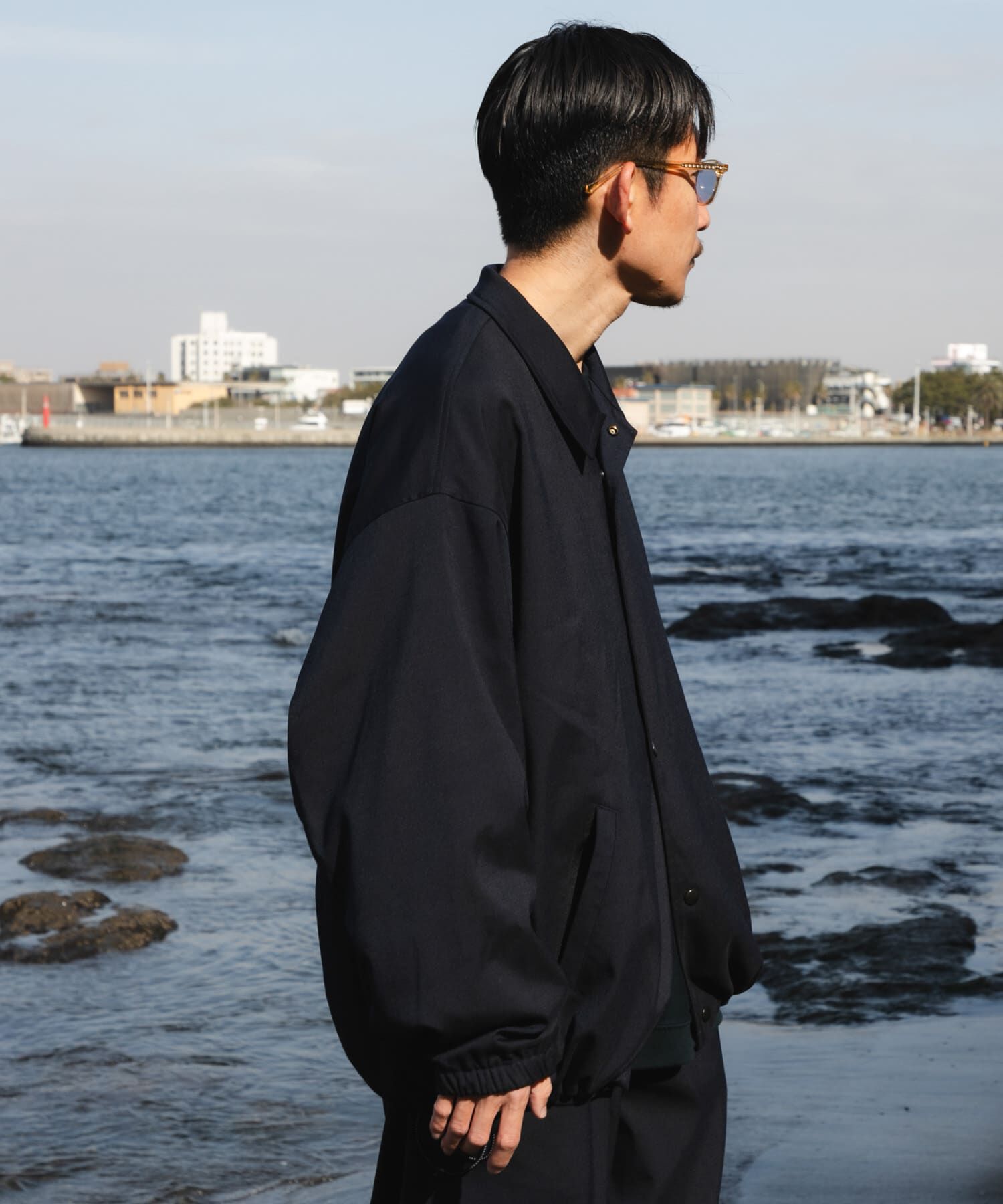 URBAN RESEARCH「Wide Dad　COACH JACKET」|ノーカラーコート|