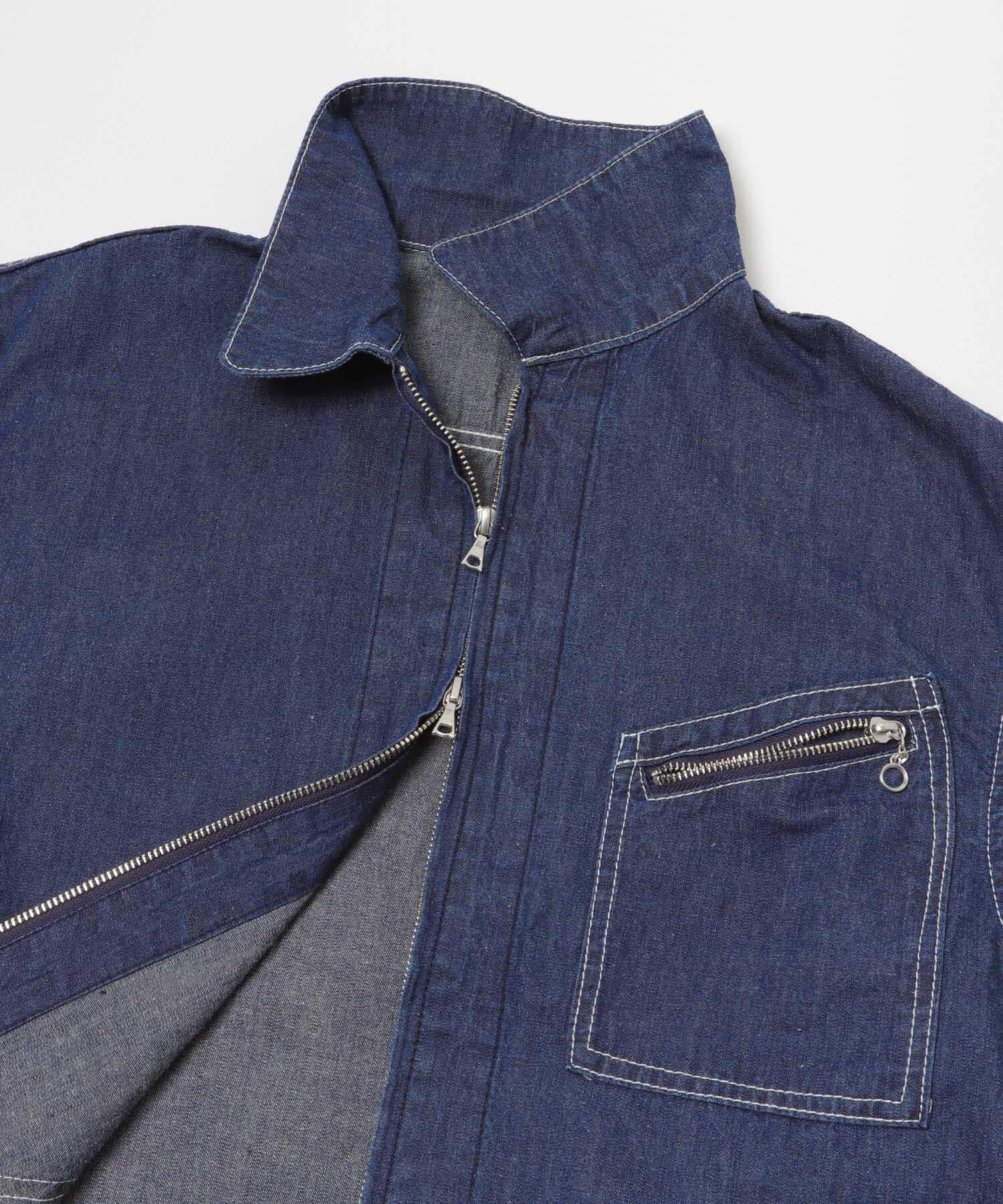 URBAN RESEARCH DOORS「FORK&SPOON　綿麻デニムジップブルゾン」|ブルゾン・スタジャン|