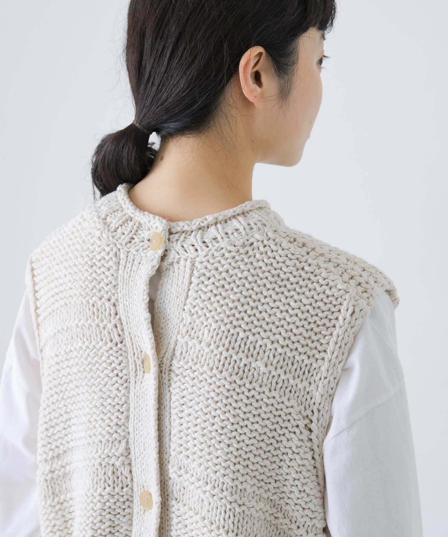 かぐれ「2WAY綿麻ニットベスト」|ベスト・ジレ|