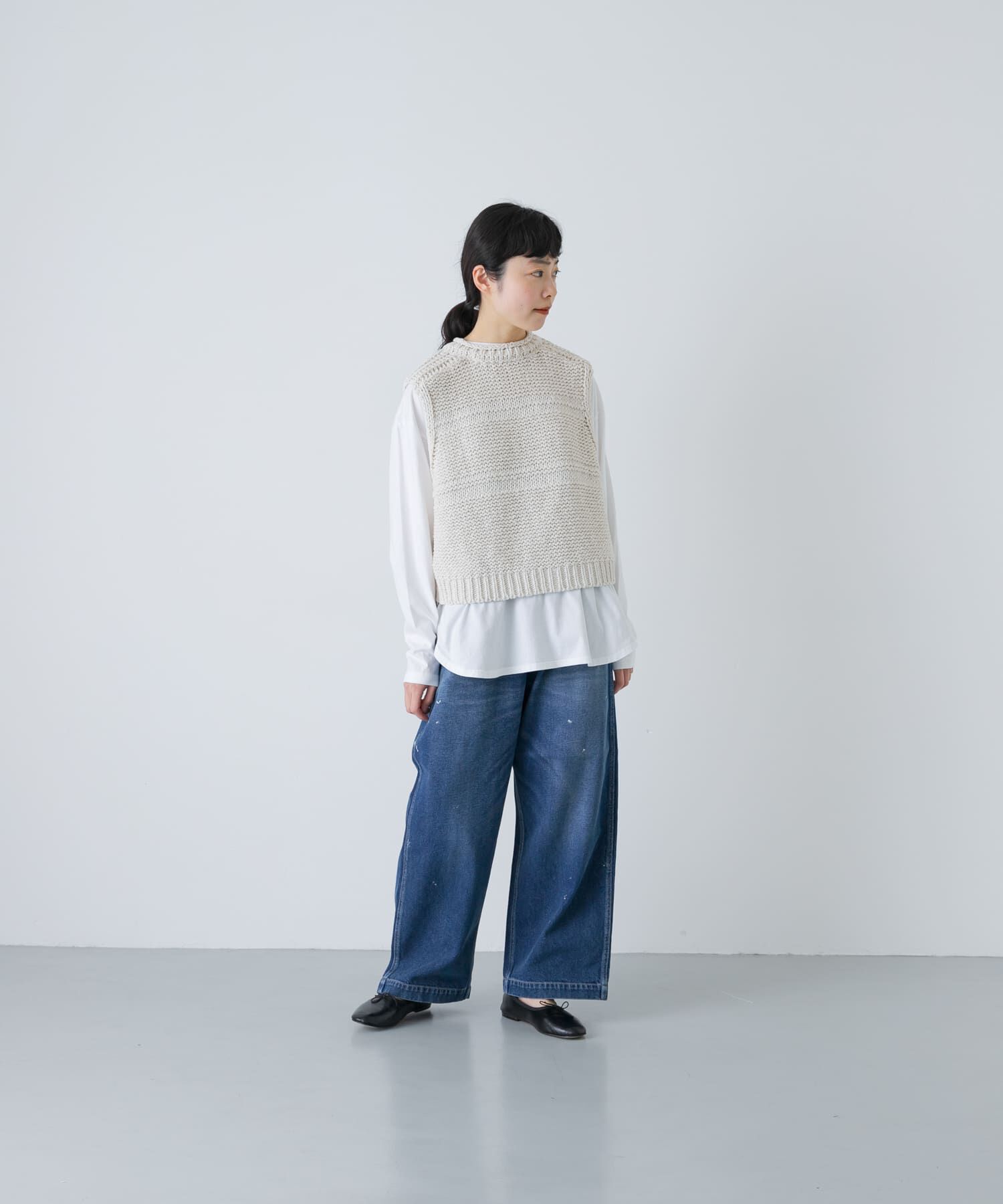 かぐれ「2WAY綿麻ニットベスト」|ベスト・ジレ|