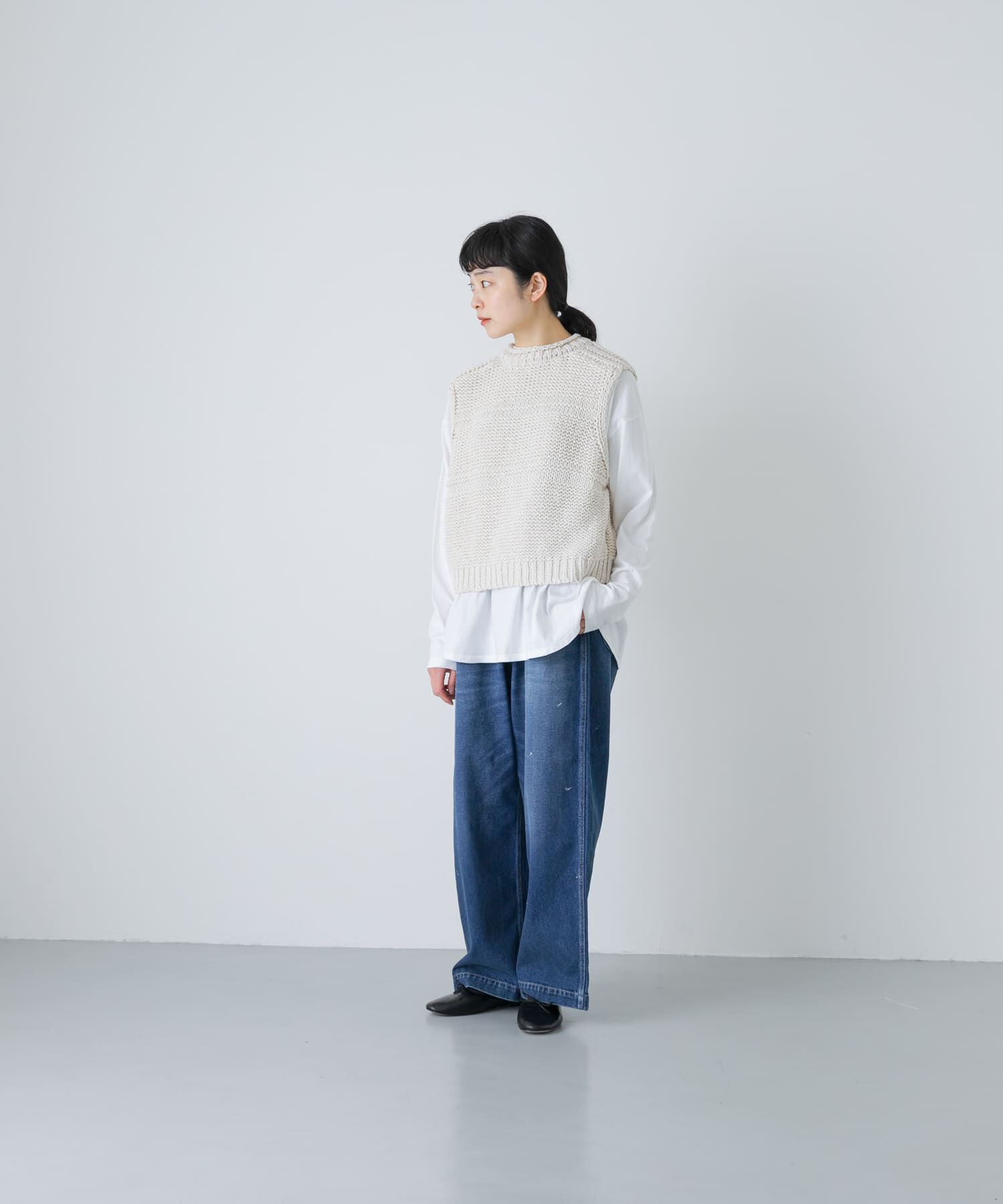 かぐれ「2WAY綿麻ニットベスト」|ベスト・ジレ|