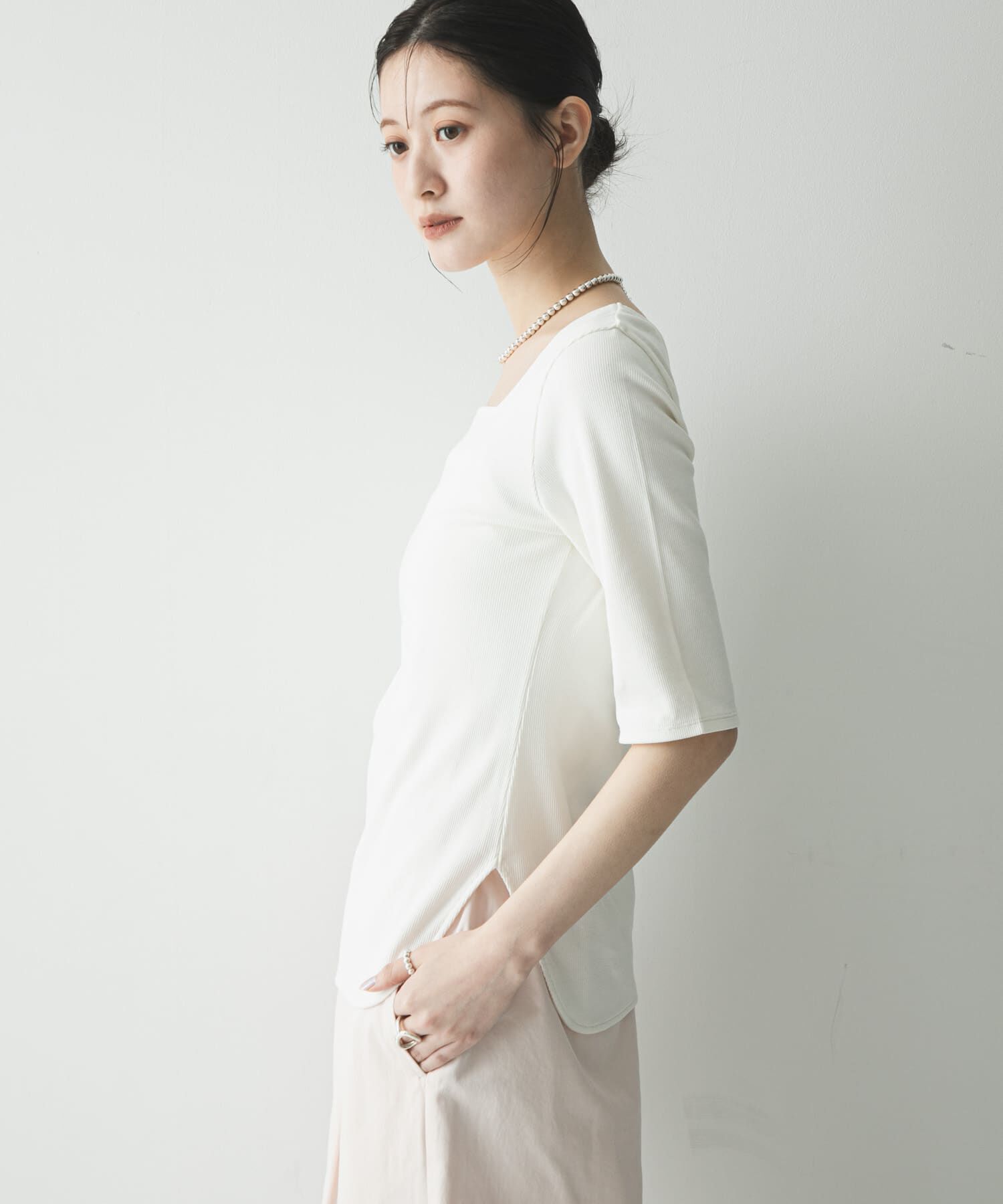 URBAN RESEARCH「5分袖リブカットソー」|Tシャツ・カットソー|