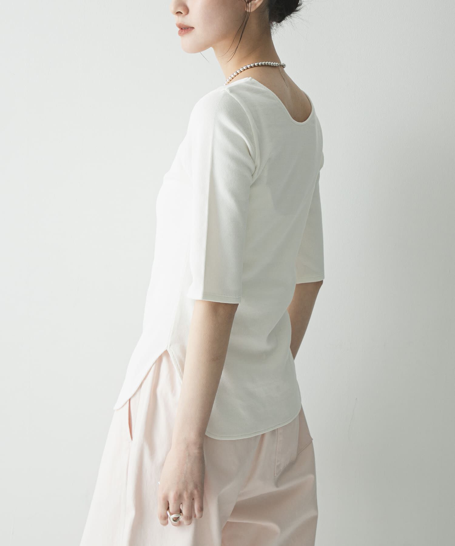 URBAN RESEARCH「5分袖リブカットソー」|Tシャツ・カットソー|